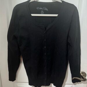 Women's Black Button-Front Cardigan